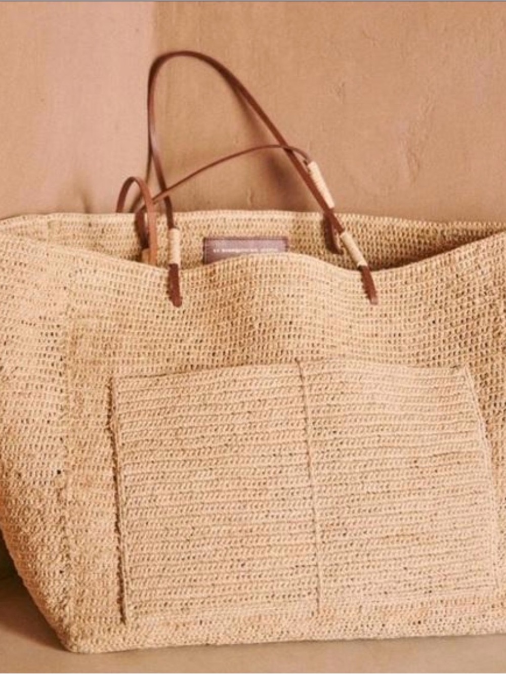 Sezane Woven Tote in Brown Like New